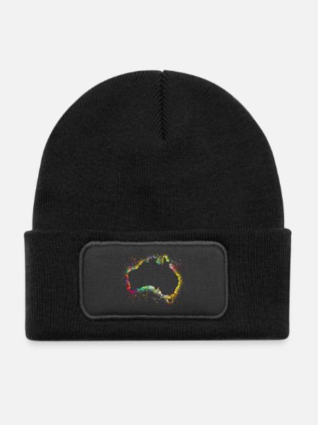 Australien Kontinent - Kinder Recycelter Patch Beanie - Schwarz