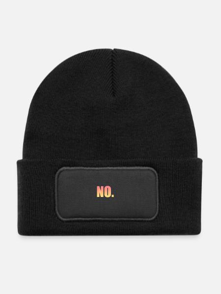 no sticker - Kinder Recycelter Patch Beanie - Schwarz