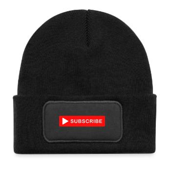 Subscribe Button Click Icon Design - Kids' Recycled Patch Beanie - black - Front