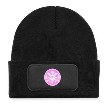 Logo de l’ange gardien - Bonnet enfant en polyester recyclé avec patch - noir - Devant