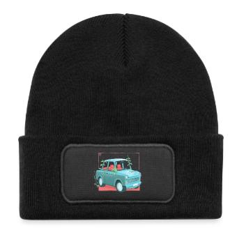 Trabi with plants - Kids' Recycled Patch Beanie - black - Front