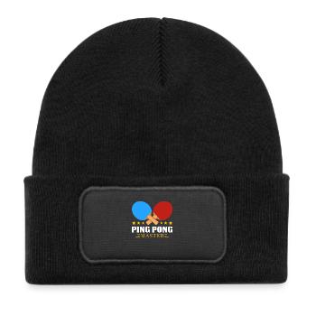 Table tennis - Kids' Recycled Patch Beanie - black - Front