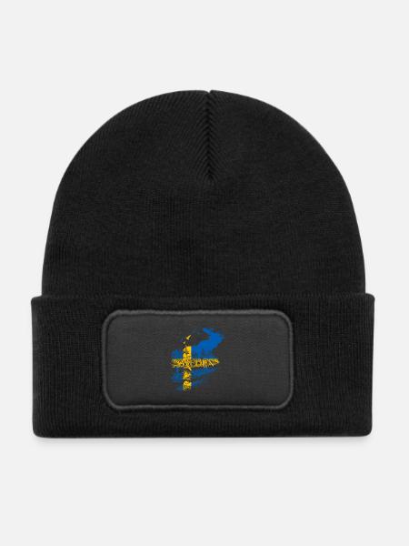 SWEDEN ELCH SCHWEDEN FLAGGE - Kinder Recycelter Patch Beanie - Schwarz