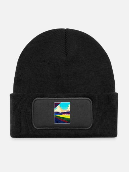 Selhurst Park Stadion Reiseposter Souvenir WPA - Kinder Recycelter Patch Beanie - Schwarz - Vorne