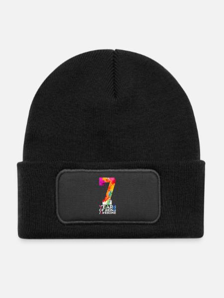 7 YEARS OF BEING AWESOME 7. GEBURTSTAG - Kinder Recycelter Patch Beanie - Schwarz