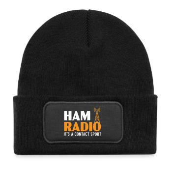 Ham Radio Es ist ein Kontaktsport Operator Ham Rad - Kinder Recycelter Patch Beanie - Schwarz - Vorne