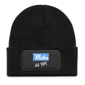 MASTER. MASTER. THANK YOU. THANK YOU MASTER - Kids' Recycled Patch Beanie - black - Front