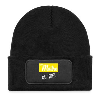 MASTER. MASTER. HUMOR - Kids' Recycled Patch Beanie - black - Front