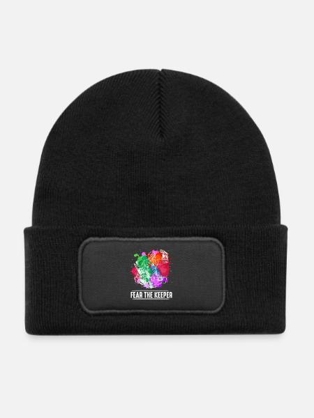 Eishockey - Kinder Recycelter Patch Beanie - Schwarz - Vorne