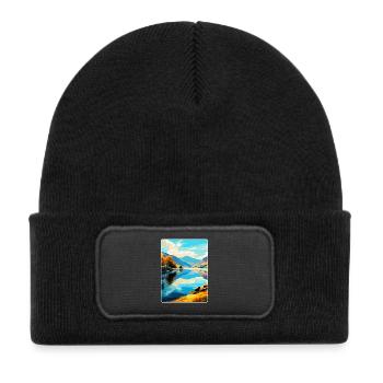 Ullswater Lake District Travel Poster Souvenir WPA - Kids' Recycled Patch Beanie - black - Front