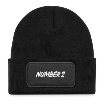 Number 2 - two - second - second - 2 - number 2 - Kids' Recycled Patch Beanie - black - Front