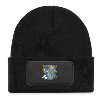 Catfish Catfish Silhouette Fishing Rod and Splashes of Color - Kids' Recycled Patch Beanie - black - Front