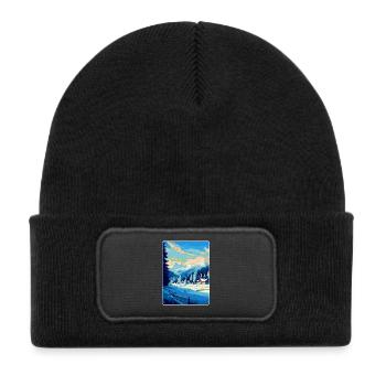 Kitzbühel Autriche Affiche de voyage vintage souvenir - Bonnet enfant en polyester recyclé avec patch - noir - Devant