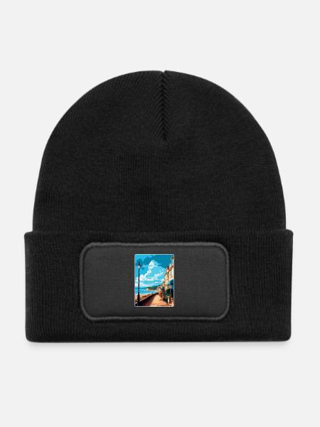 Teignmouth England Uk Reiseposter Souvenir WPA - Kinder Recycelter Patch Beanie - Schwarz - Vorne