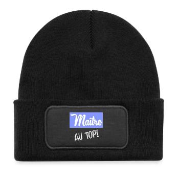 MASTER. MASTER. THANK YOU - Kids' Recycled Patch Beanie - black - Front