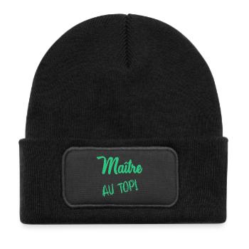 MASTER. THANK YOU. THANK YOU, MASTER. MASTER. MASTER GIFT - Kids' Recycled Patch Beanie - black - Front