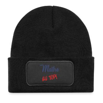 MASTER AT THE TOP - Kids' Recycled Patch Beanie - black - Front