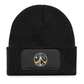 Ufo Alien Pyramids Logo - Kids' Recycled Patch Beanie - black - Front