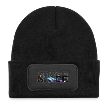 Contour de l’espace - Bonnet enfant en polyester recyclé avec patch - noir - Devant