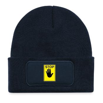 Stop Sign Logo - Kids' Recycled Patch Beanie - french navy - Front