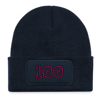 100. 100 YEARS. 100th ANNIVERSARY. BIRTHDAY 1001 - Kids' Recycled Patch Beanie - french navy - Front