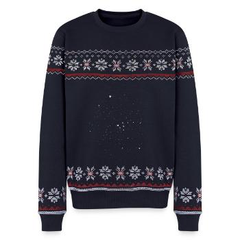 STIER Sternbild Taurus ohne Linien - Unisex Premium Organic Weihnachtspullover - Navy - Vorne - AI Model Female 172 light (172cm) & AI Model Male 178 light (178cm)