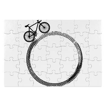 Radsport Bike Fahrrad Sport Radeln Biker Cycling - Rechteckiges Puzzle 28 x 19 cm - Weiß - Vorne