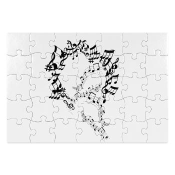 Musiknoten Musik Musiker Notenschlüssel Noten - Rechteckiges Puzzle 28 x 19 cm - Weiß - Vorne