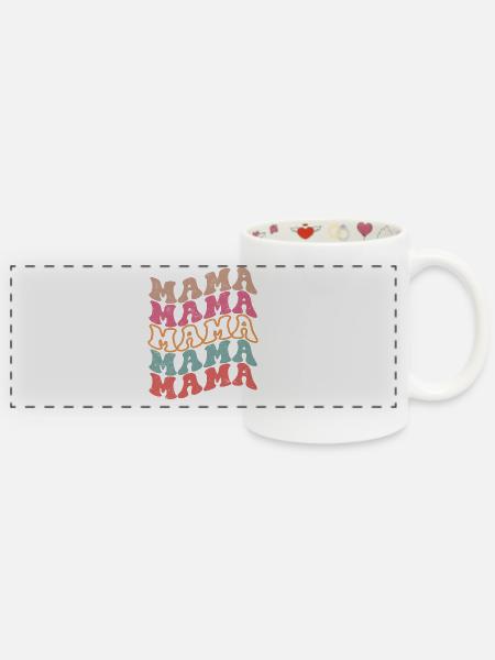 Wellige Regenbogen-Mama - Love Tasse 325 ml - Weiß