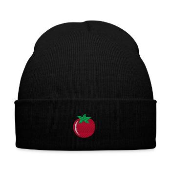 Embroidered tomato - Embroidered Winter Hat - black - Front - Liam (192cm)