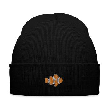 Clownfish embroidered - Embroidered Winter Hat - black - Front