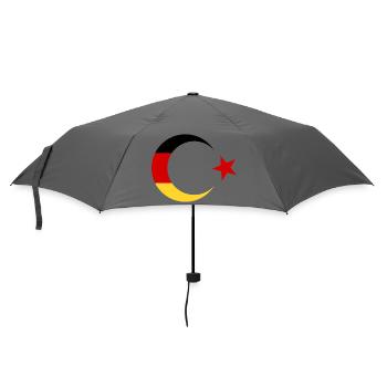 Deutsche und Türkische Flagge - Regenschirm (klein) - Grau - Vorne