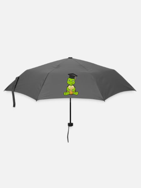 Graduation Turtle - Regenschirm (klein) - Grau