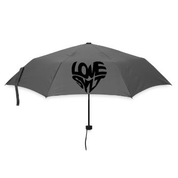 LOVE SYLT HERZ - Regenschirm (klein) - Grau - Vorne