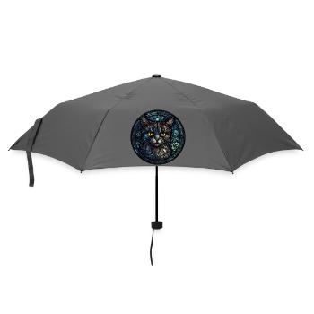 Pixie Bob Katzenrasse Aquarellglas - Regenschirm (klein) - Grau - Vorne
