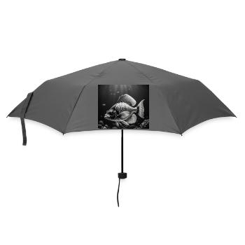 Detaillierte schwarz-weiße Koi - Regenschirm (klein) - Grau - Vorne