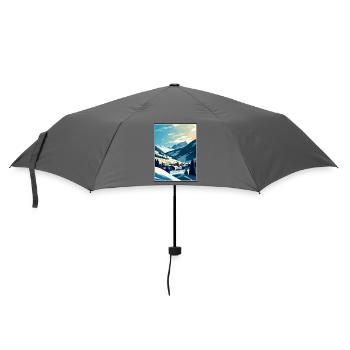 Saalbach Österreich Vintage Reiseposter Souvenir - Regenschirm (klein) - Grau - Vorne