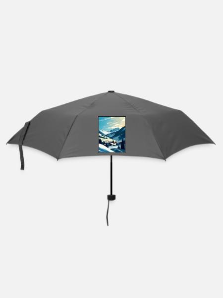 Saalbach Österreich Vintage Reiseposter Souvenir - Regenschirm (klein) - Grau