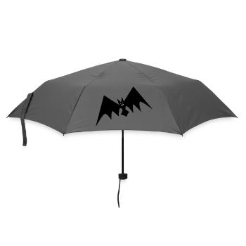 schwarze Fledermaus Fledermäuse Blutsauger Vampir - Regenschirm (klein) - Grau - Vorne