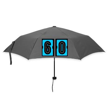 60. 60. GEBURTSTAG. GEBURTSTAG 60 JAHRE. 60 - Regenschirm (klein) - Grau - Vorne