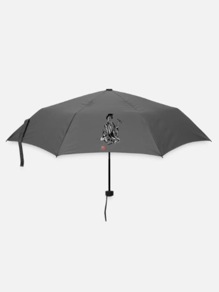 Japaner spielen Shamisen - Regenschirm (klein) - Grau