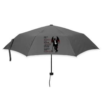 Teufel Satan Luzifer Hölle Halloween - Regenschirm (klein) - Grau - Vorne