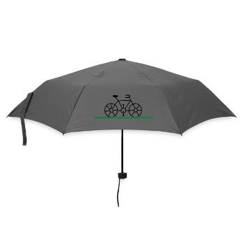 - RADFAHREN. RADSPORT. GO GREEN. ÖKOLOGIE. UMWELT. - Regenschirm (klein) - Grau - Vorne