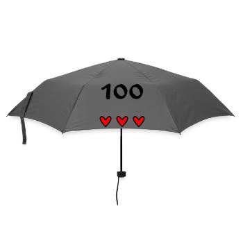 100. 100 JAHRE. 100-JÄHRIGES JUBILÄUM. 100. GEBURTSTAG - Regenschirm (klein) - Grau - Vorne