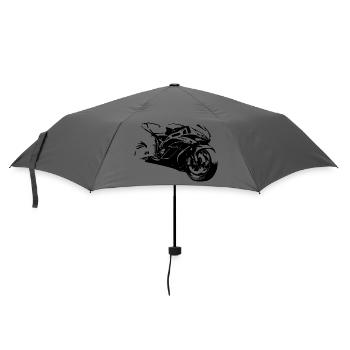 Motorradrennen - Regenschirm (klein) - Grau - Vorne