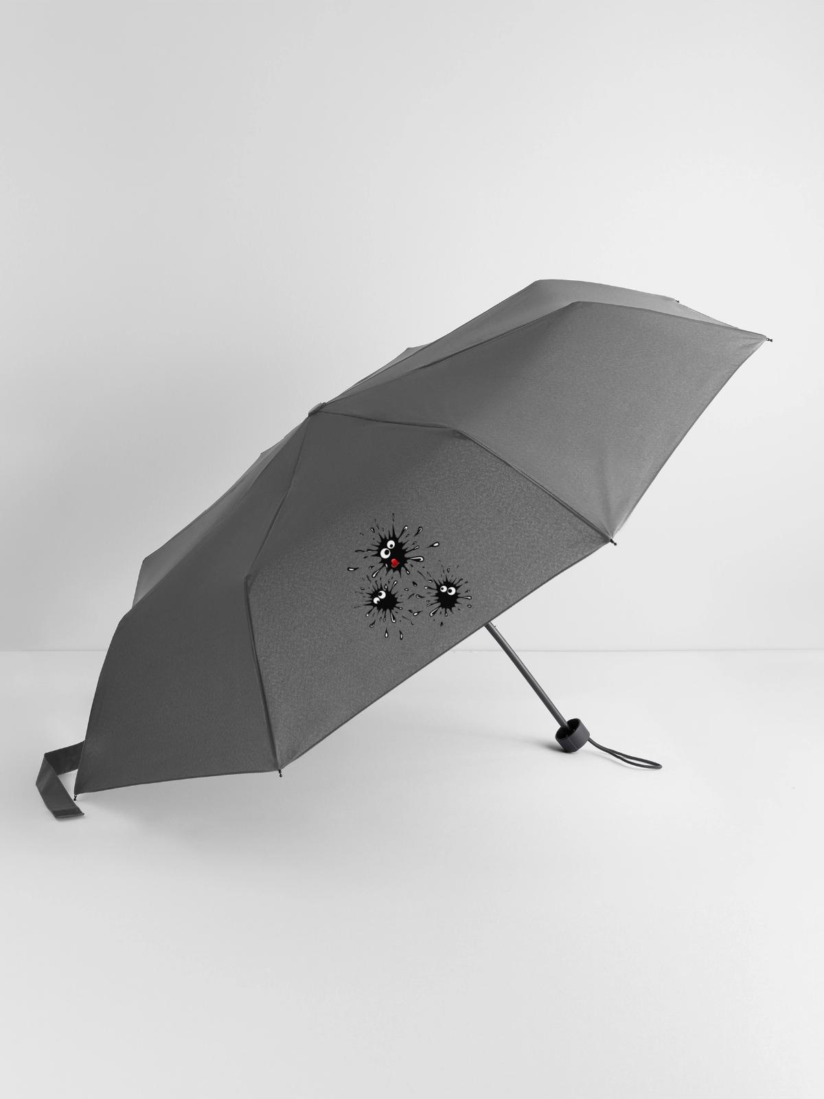 Klecks Familie - Regenschirm (klein) - Grau - Vorne