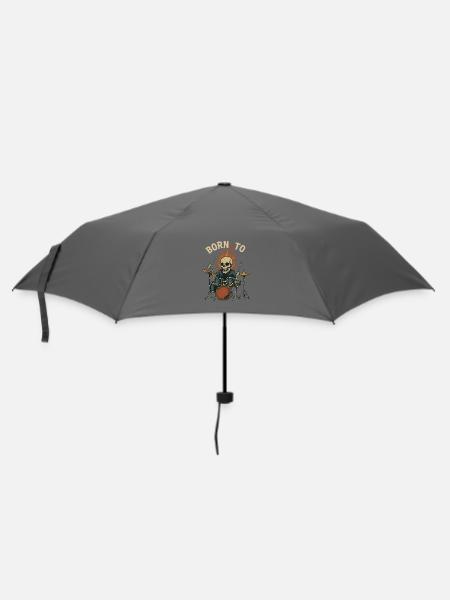 Born To Drum - Regenschirm (klein) - Grau