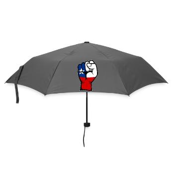 Chile Flagge Faust Hand Symbol - Regenschirm (klein) - Grau - Vorne