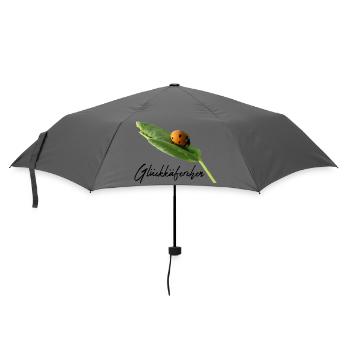 Glückskäferchen Marienkäfer Glücksbringer - Regenschirm (klein) - Grau - Vorne