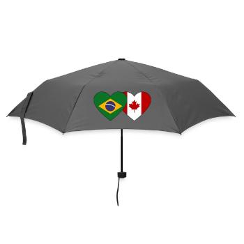 Brazil Canada Heart Flag - Umbrella (small) - grey - Front